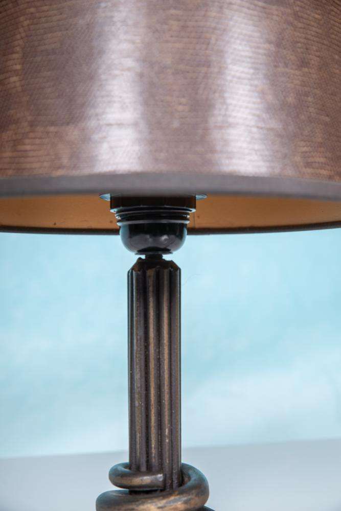 Art Deco Smeedijzeren Slanglamp Jaren 40 Tafellamp Slangenkap photo 192.0