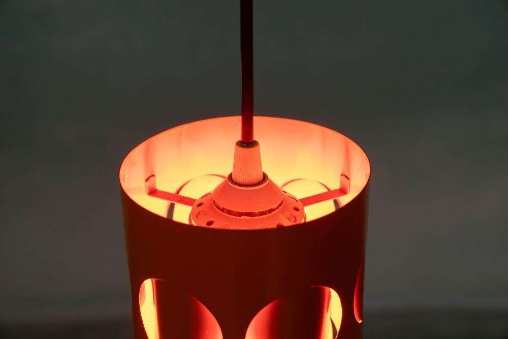 Verlichting Space Age Jaren '70 Hanglamp – Oranje Vintage Hanglamp photo