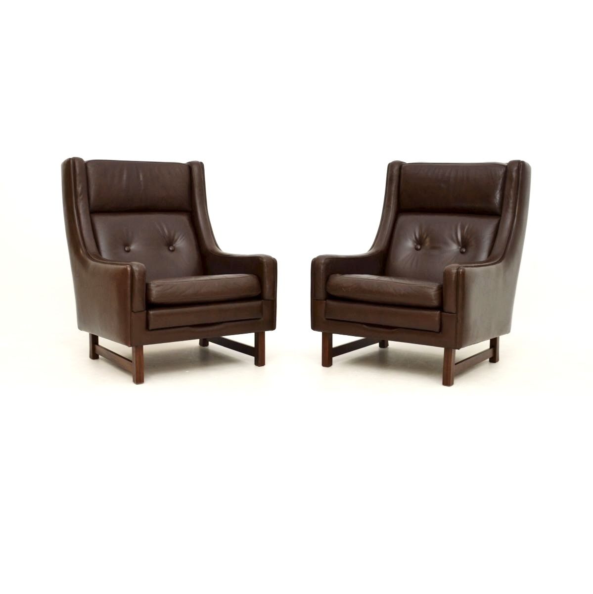 Pair Of Vintage Leather Armchairs By Torbjorn Afdal For Bruksbo photo furniture