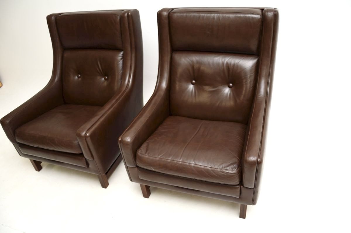 Pair Of Vintage Leather Armchairs By Torbjorn Afdal For Bruksbo photo vinterior