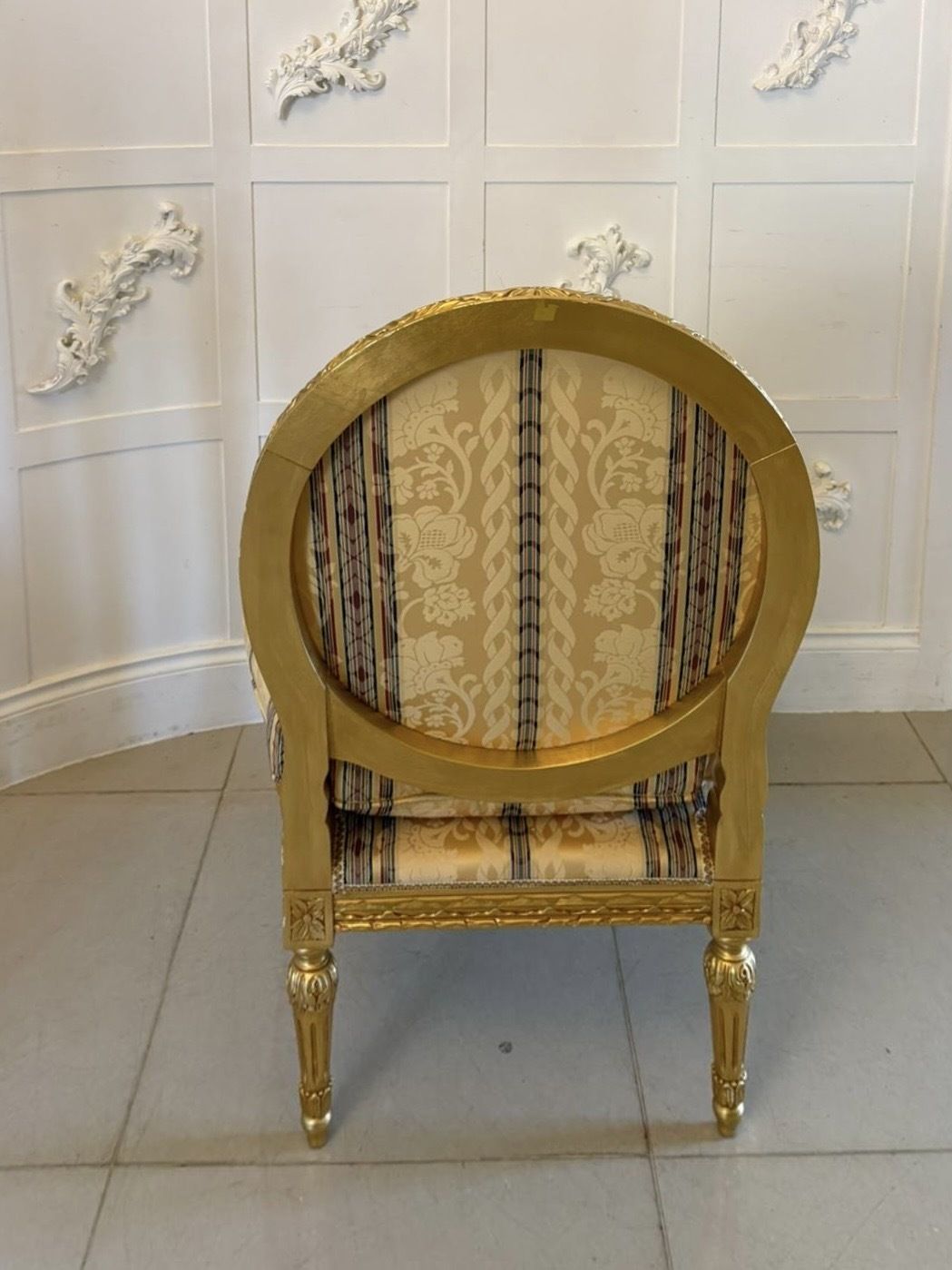 photo for sale Antique French Giltwood Bergère Armchairs Set Of 4 Louis XVI Style Salon Chairs
