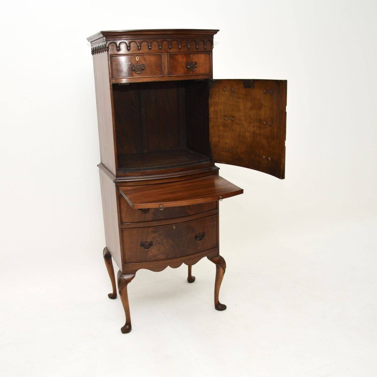 Antique Mahogany Cabinet / Chest On Legs