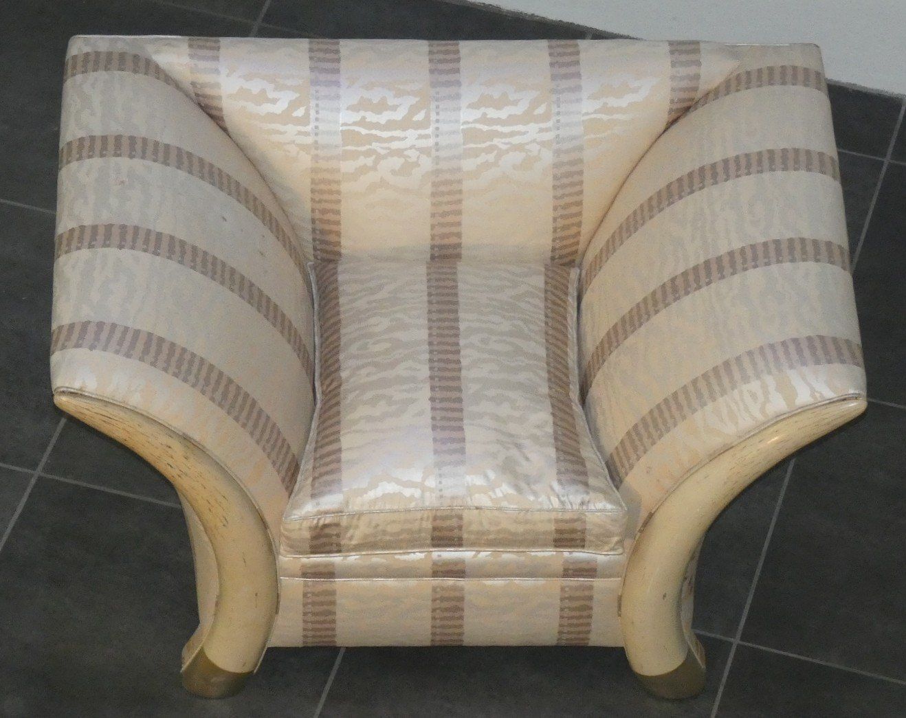 Colonial Style Sofa And Armchair With Saber Shaped Resin Feet, Italy, 1970s, Set Of 2 photo buy