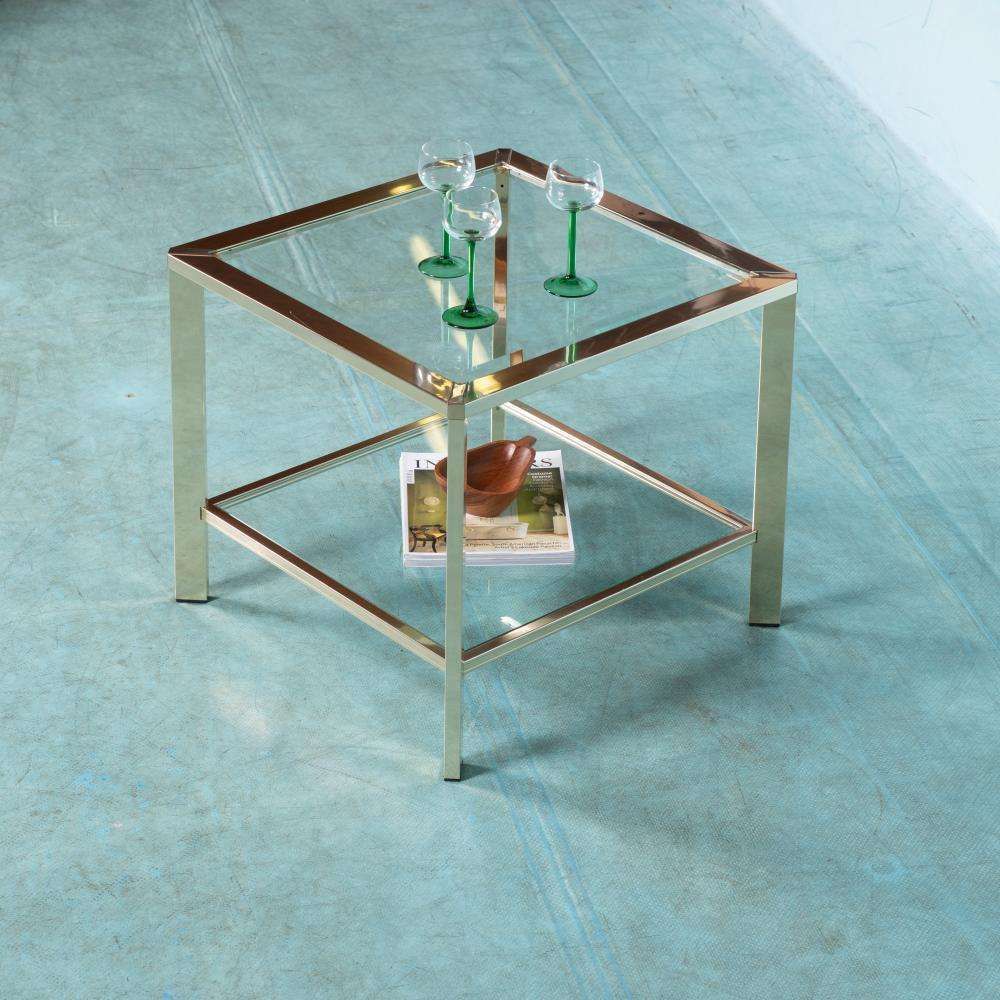 Minimalist Coffee Table Brass Glass Regency Coffee Table 70s