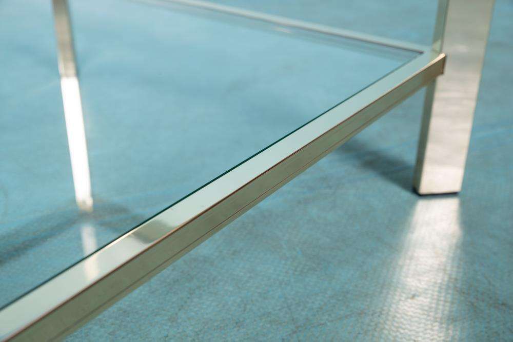 photo buy Minimalist Coffee Table Brass Glass Regency Coffee Table 70s