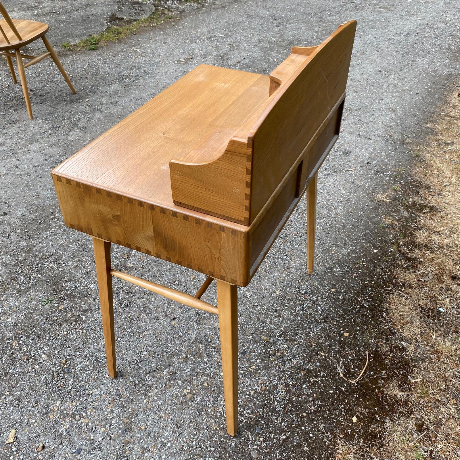 photo for sale 1970's G Plan Blonde Teak Desk And Matching Quaker Chair