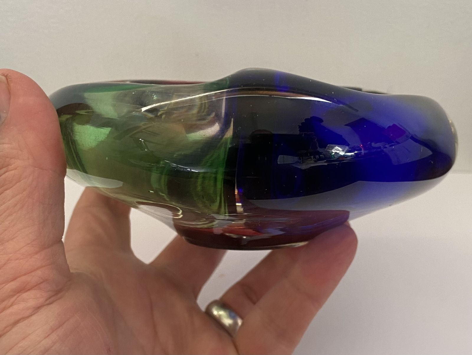 photo buy Vintage, Josef Rozinek, Bohemian Three Compartment Glass Bowl, C.1960