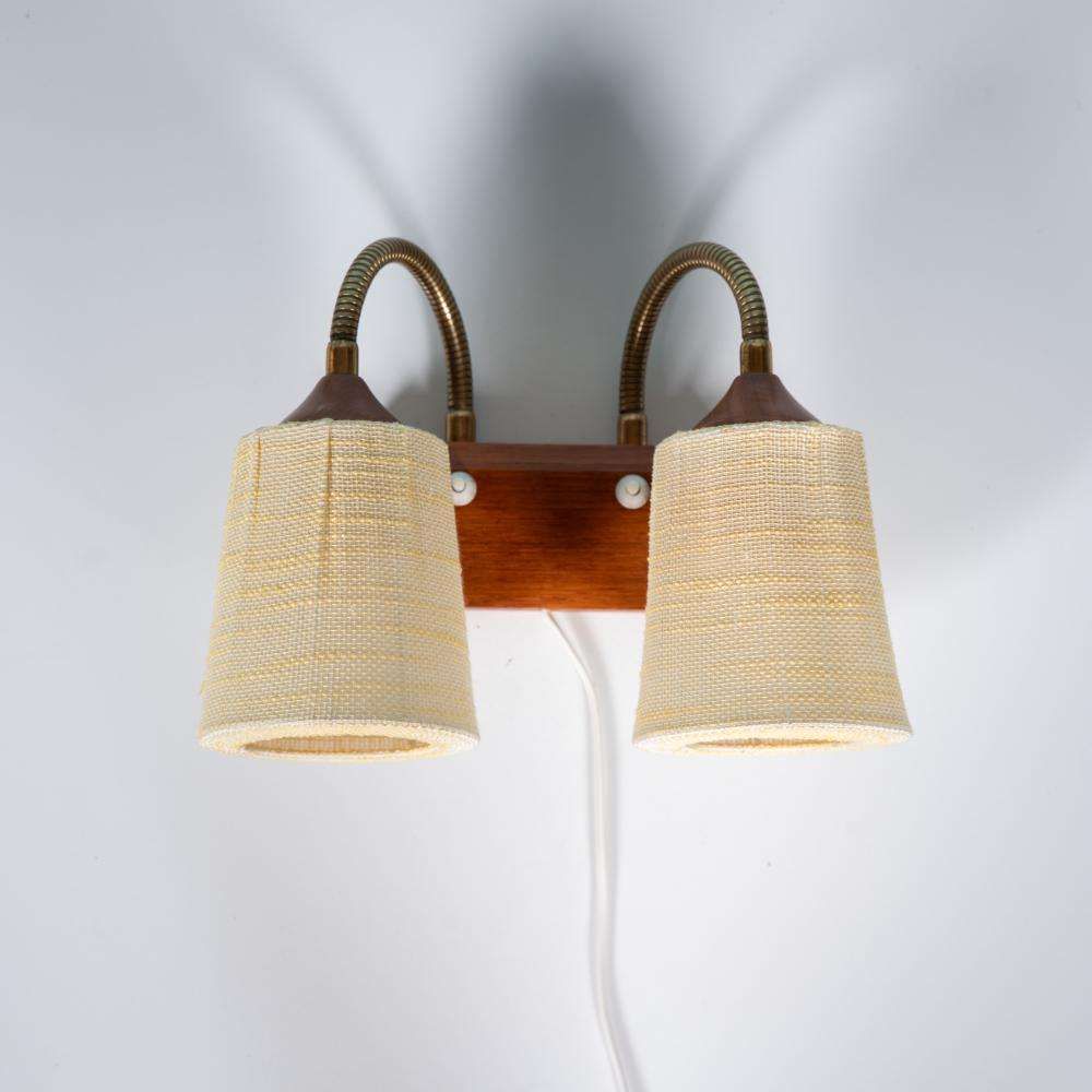 Vintage Teak Wall Lamp Bedside Wall Lamp Sweden 60s photo for sale