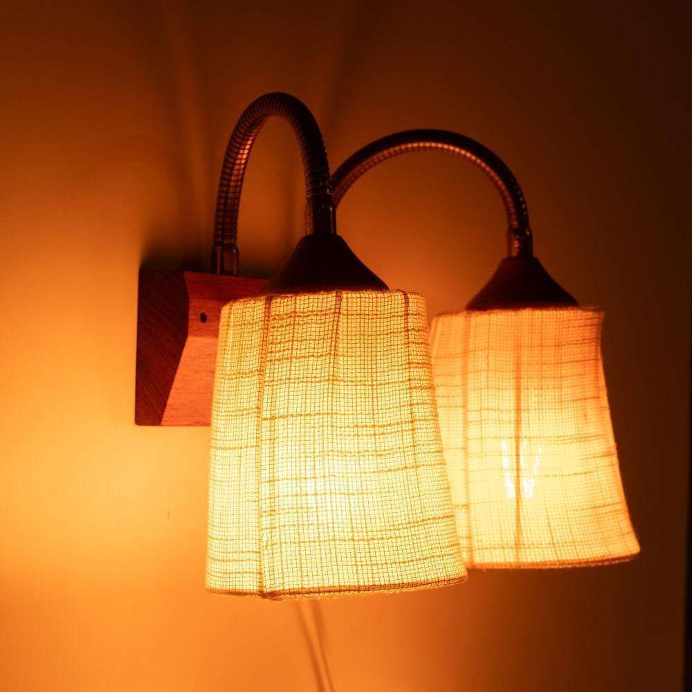 287.0 Vintage Teak Wall Lamp Bedside Wall Lamp Sweden 60s photo