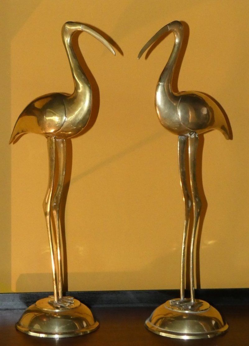 Brass Ibis Sculptures, France, 1960s, Set Of 2 photo Art
