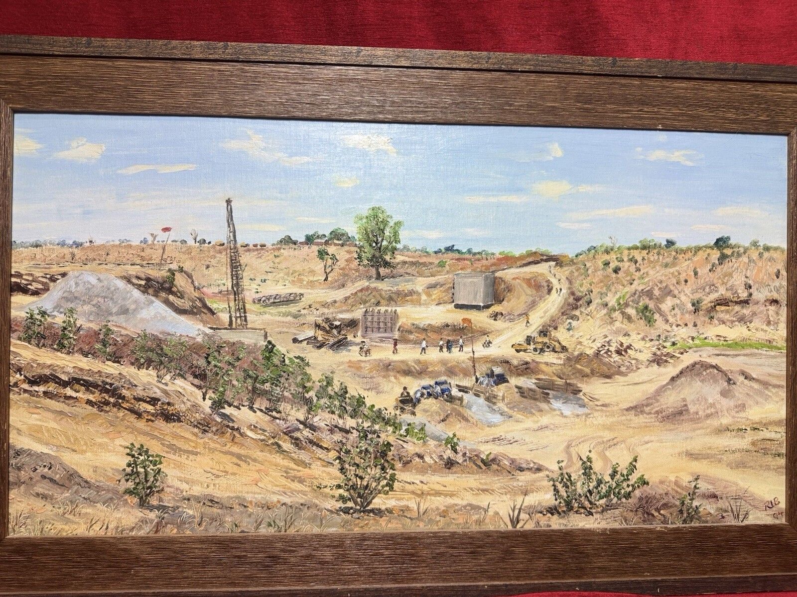 21stc South African Blantyre Gold Mining Operation In Landscape Oil Painting photo buy