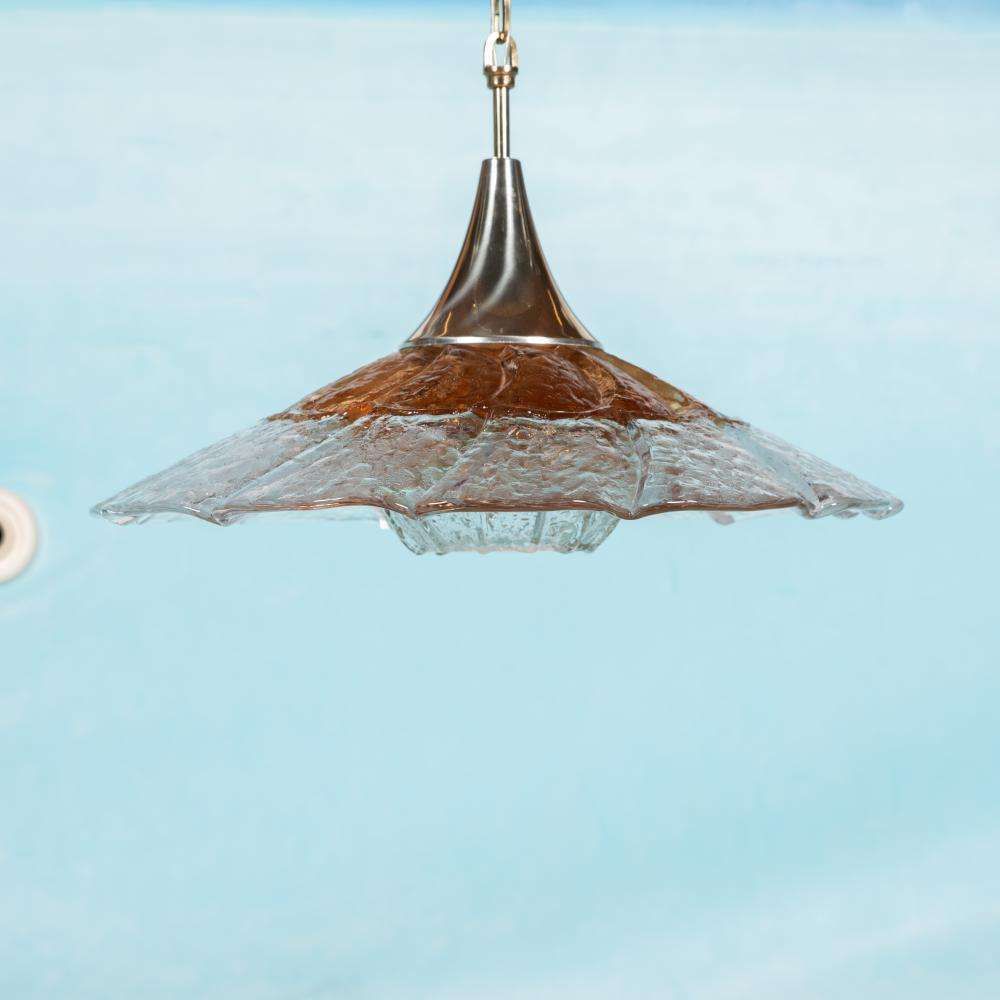 Midmod Glass Pendant Lamp Orrefors, 60s Japandi Glass Pendant photo furniture