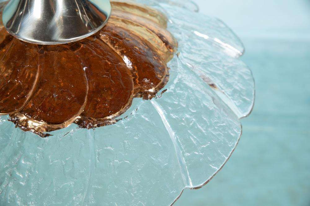 Midmod Glass Pendant Lamp Orrefors, 60s Japandi Glass Pendant photo buy