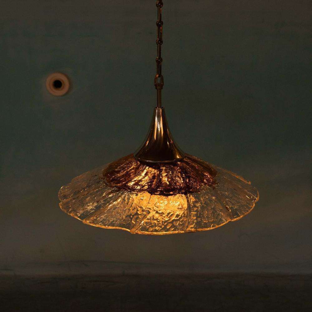 photo vintage Midmod Glazen Hanglamp Orrefors, Jaren 60 Japandi Glazen Hanglamp