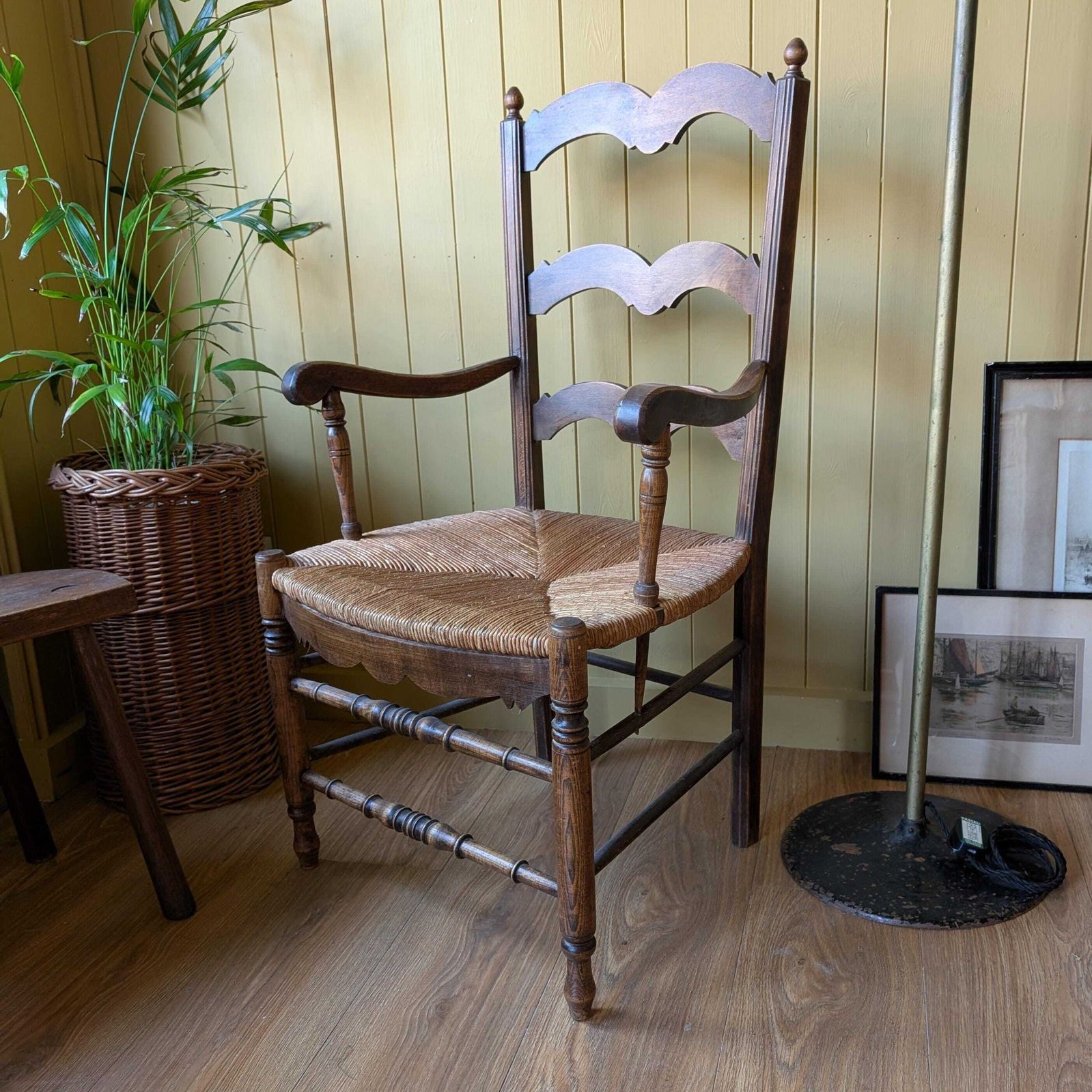 photo furniture Antique French County Ladder Back Armchair