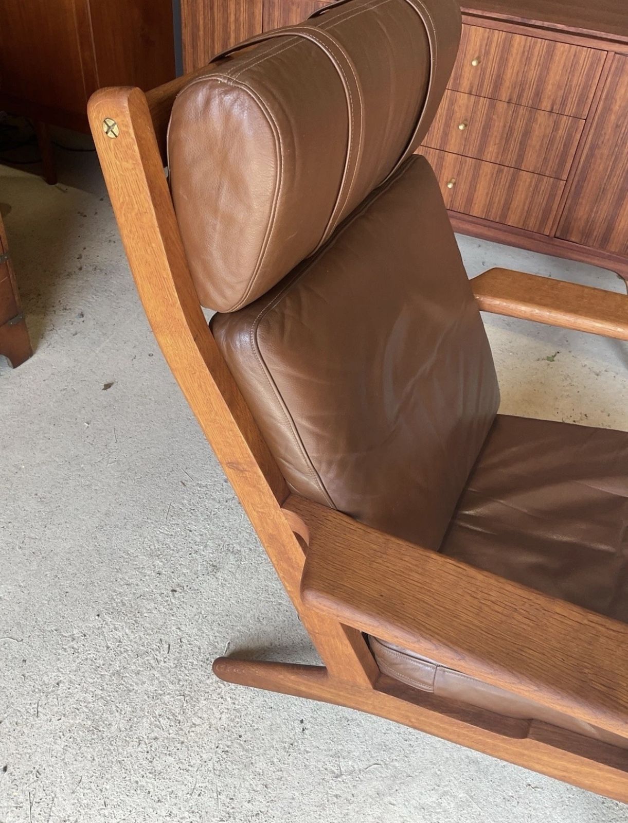 2145.0 Hans Wegner Ge290 Teak High Backed Armchair For Getama Of Denmark Mid Century photo