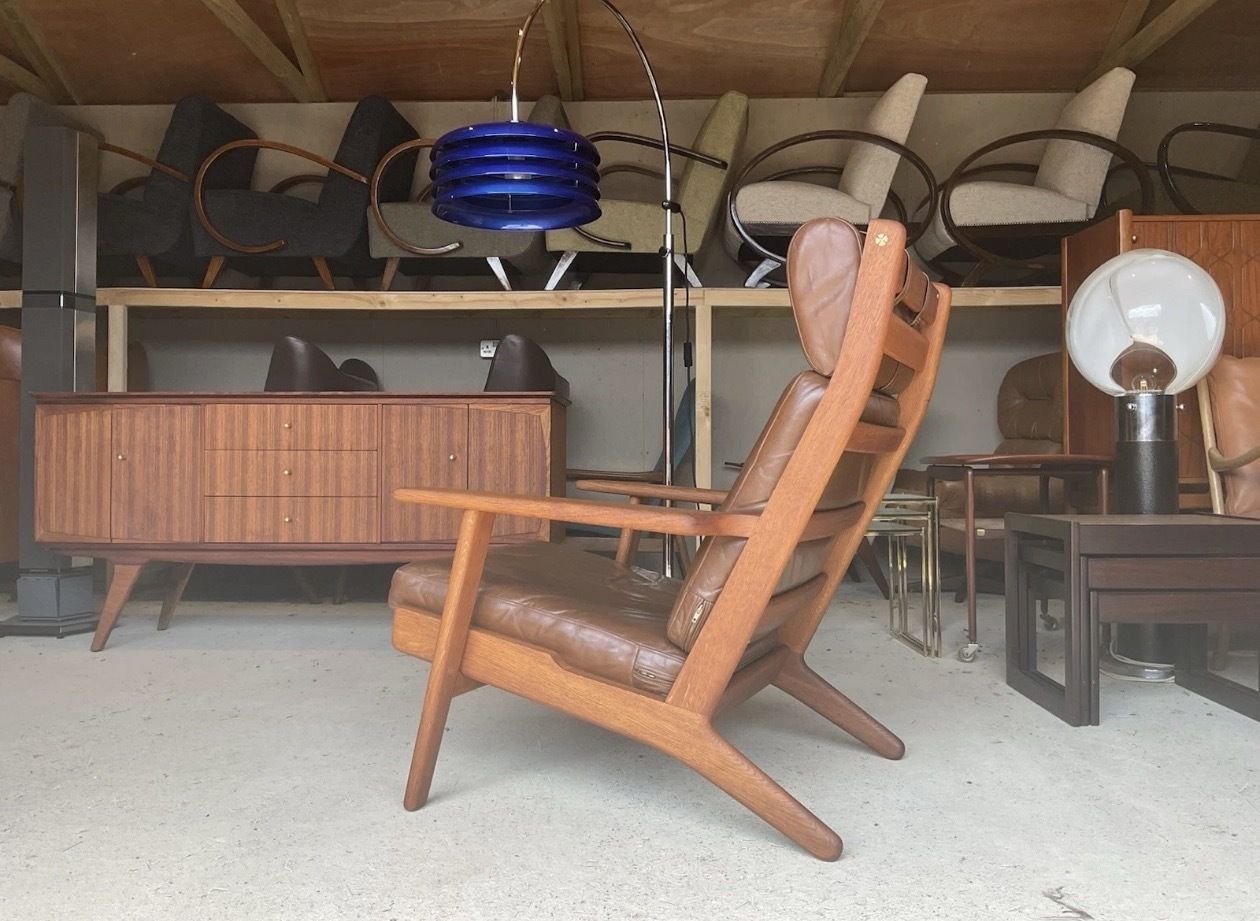 photo vintage Hans Wegner Ge290 Teak High Backed Armchair For Getama Of Denmark Mid Century