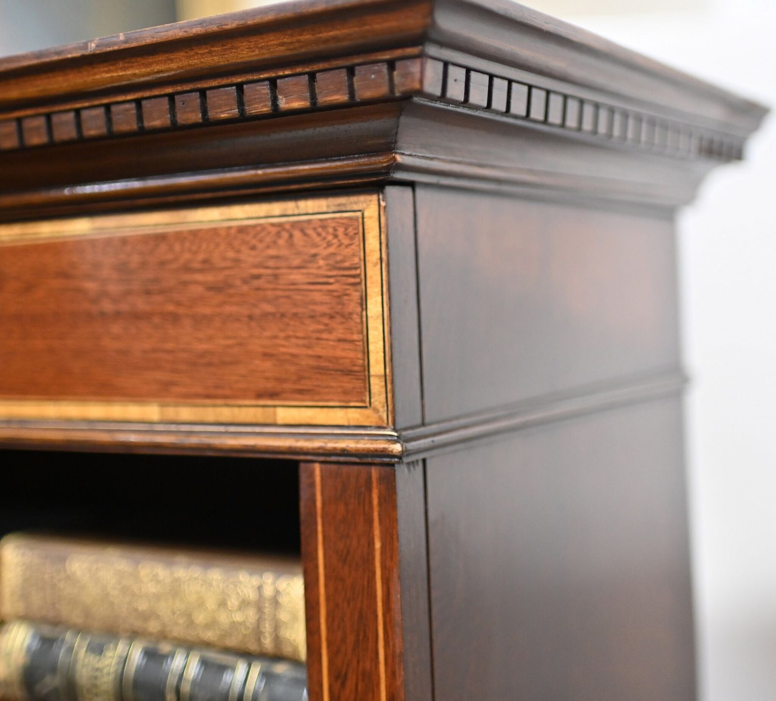 Pair Mahogany Bookcases Open Front Sheraton Bespoke. photo Furniture