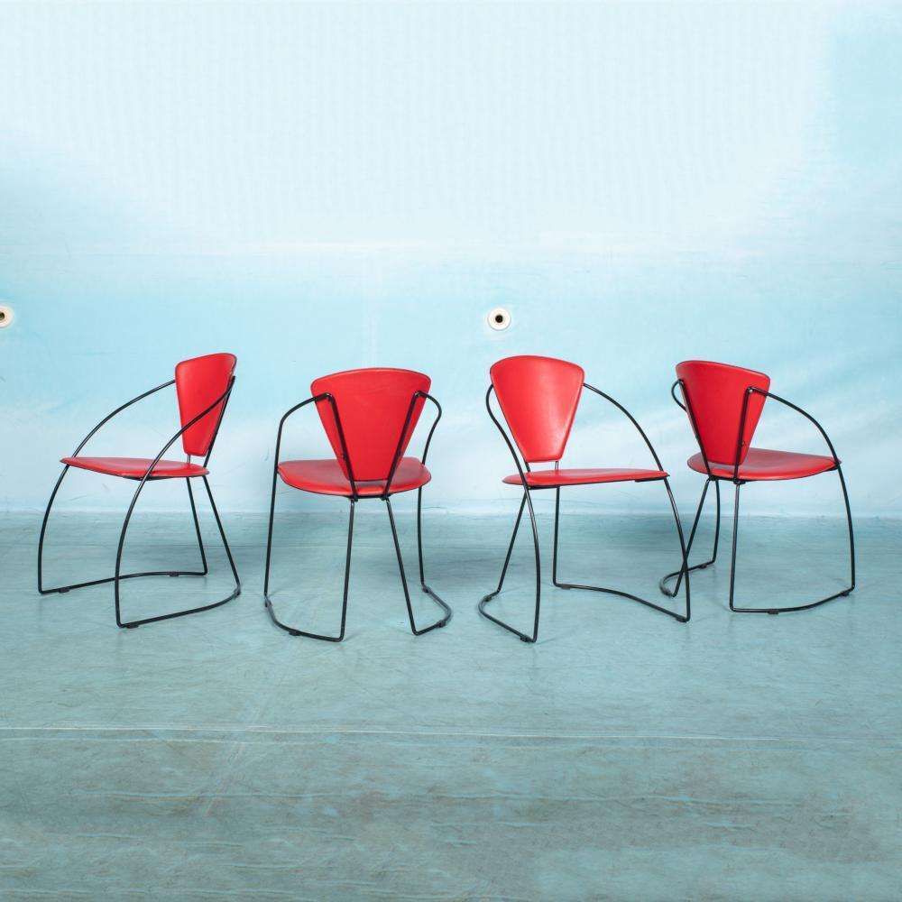 photo furniture Arrben Linda Chairs Set Of 4 Italian Design 1980s