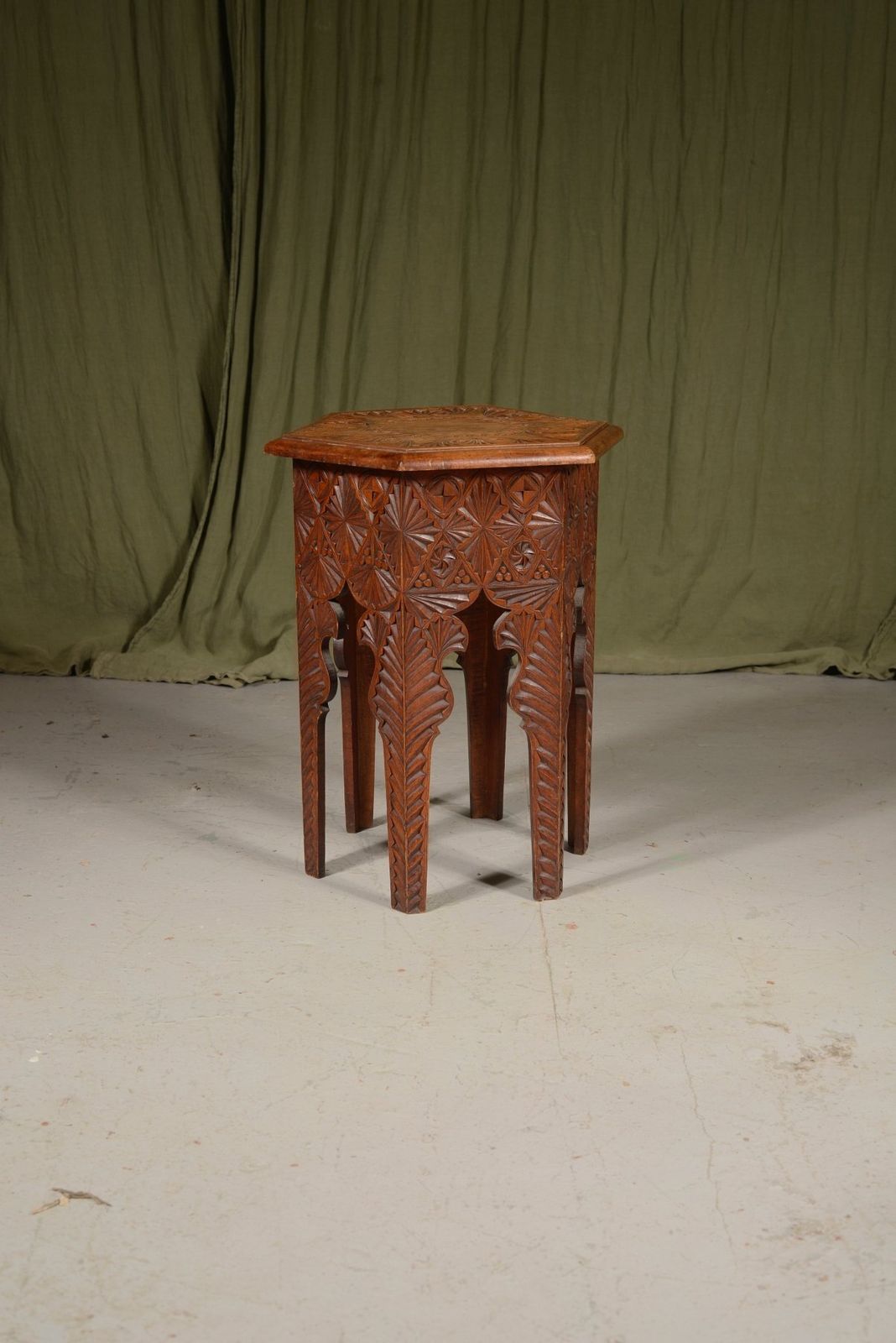 A Scottish Chip Carved Pine Octagonal Table   C.1900 photo for sale