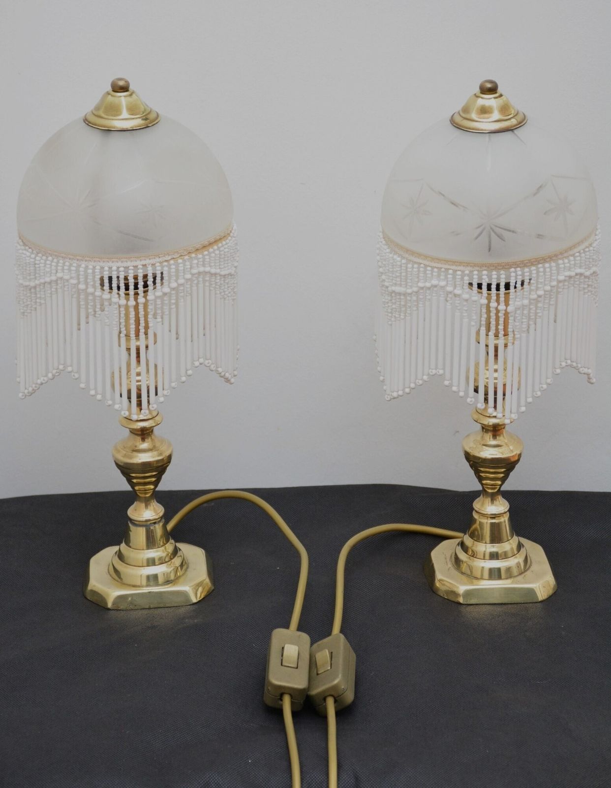563.0 Pair Of Victorian Table Lamps In Brass. photo