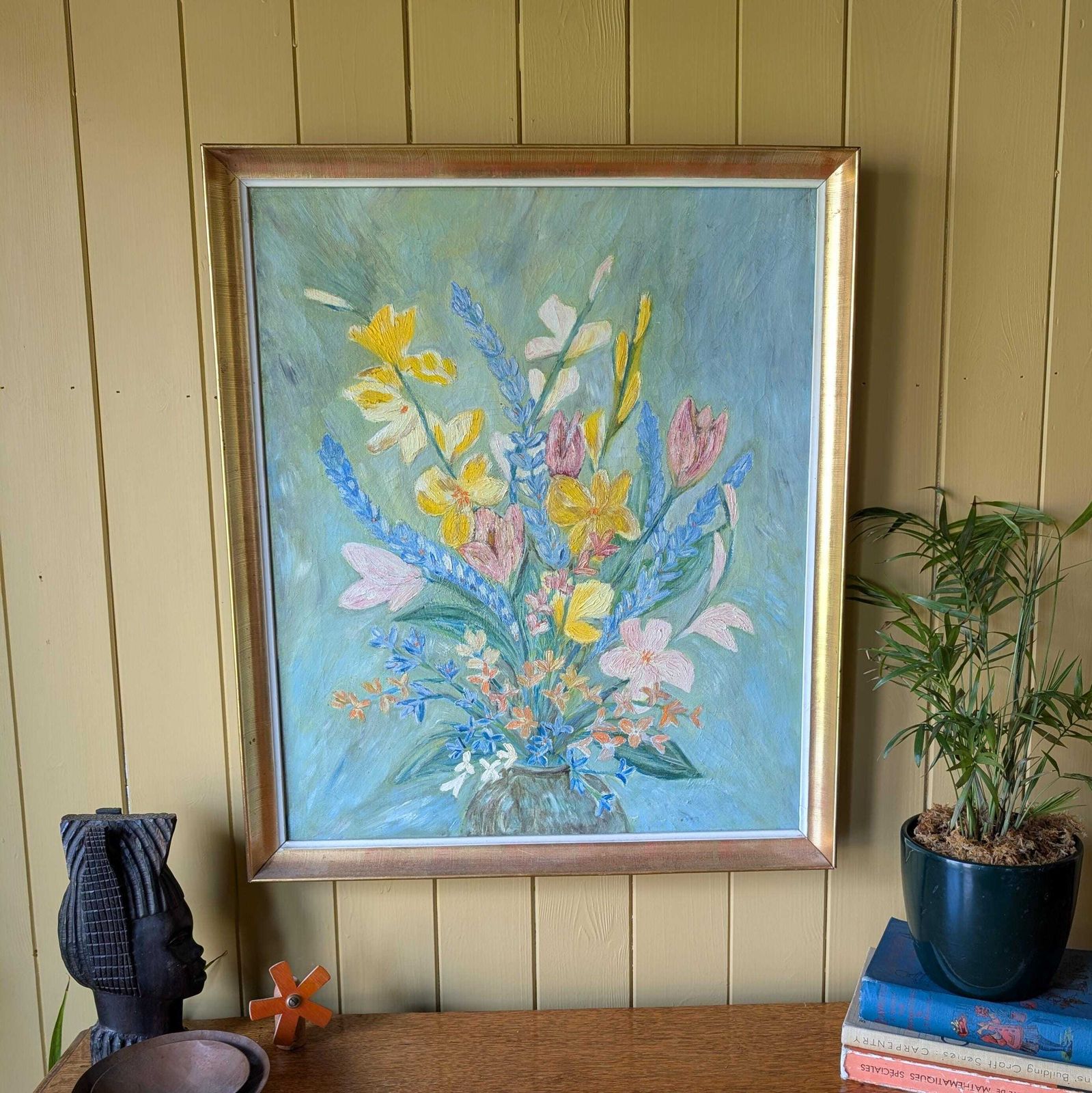 Mid Century Impressionist Floral Oil Painting photo buy