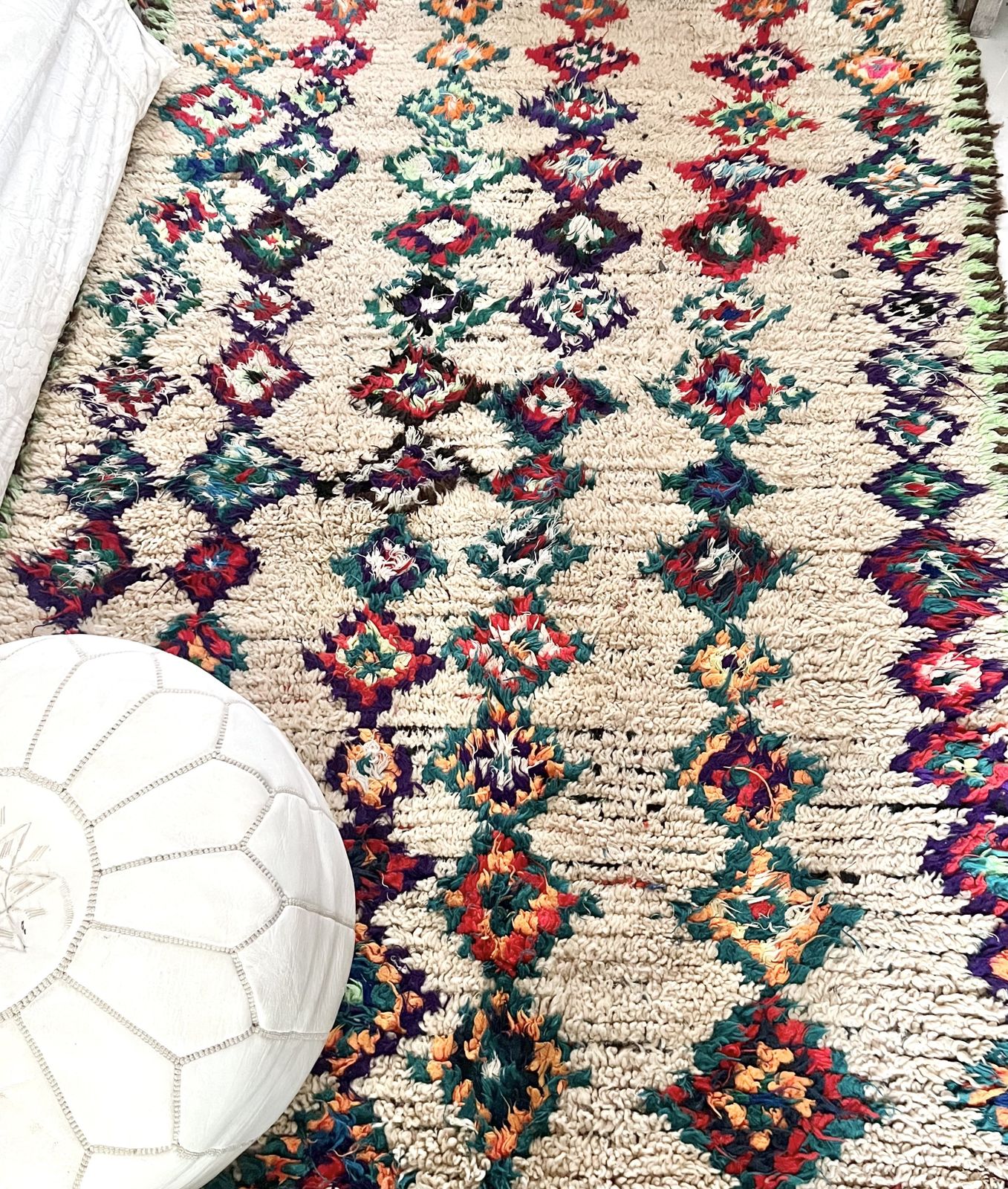 Vintage Moroccan Azilal Rug Hand Knotted Mid Century Wool Berber Carpet photo vinterior