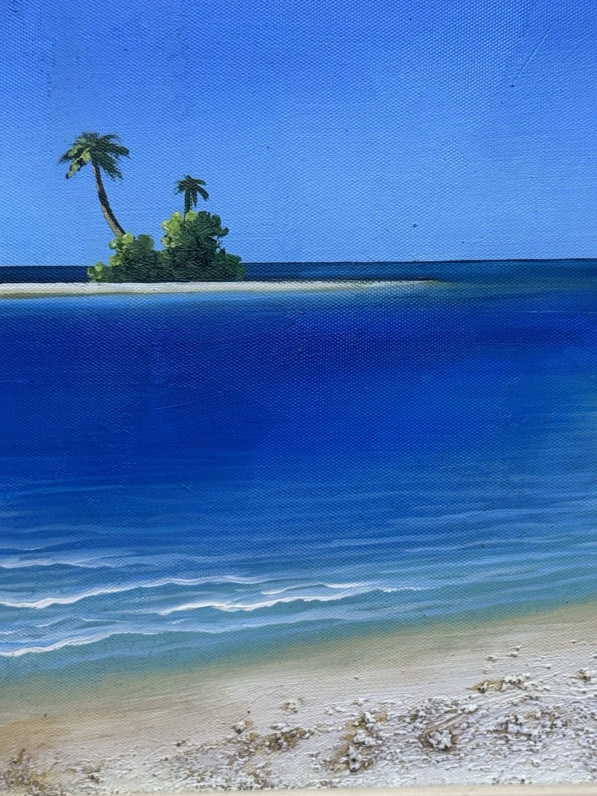Art Pair Tropical Paradise Island Beach Scene Oil Paintings Manner Of Henderson Cisz photo