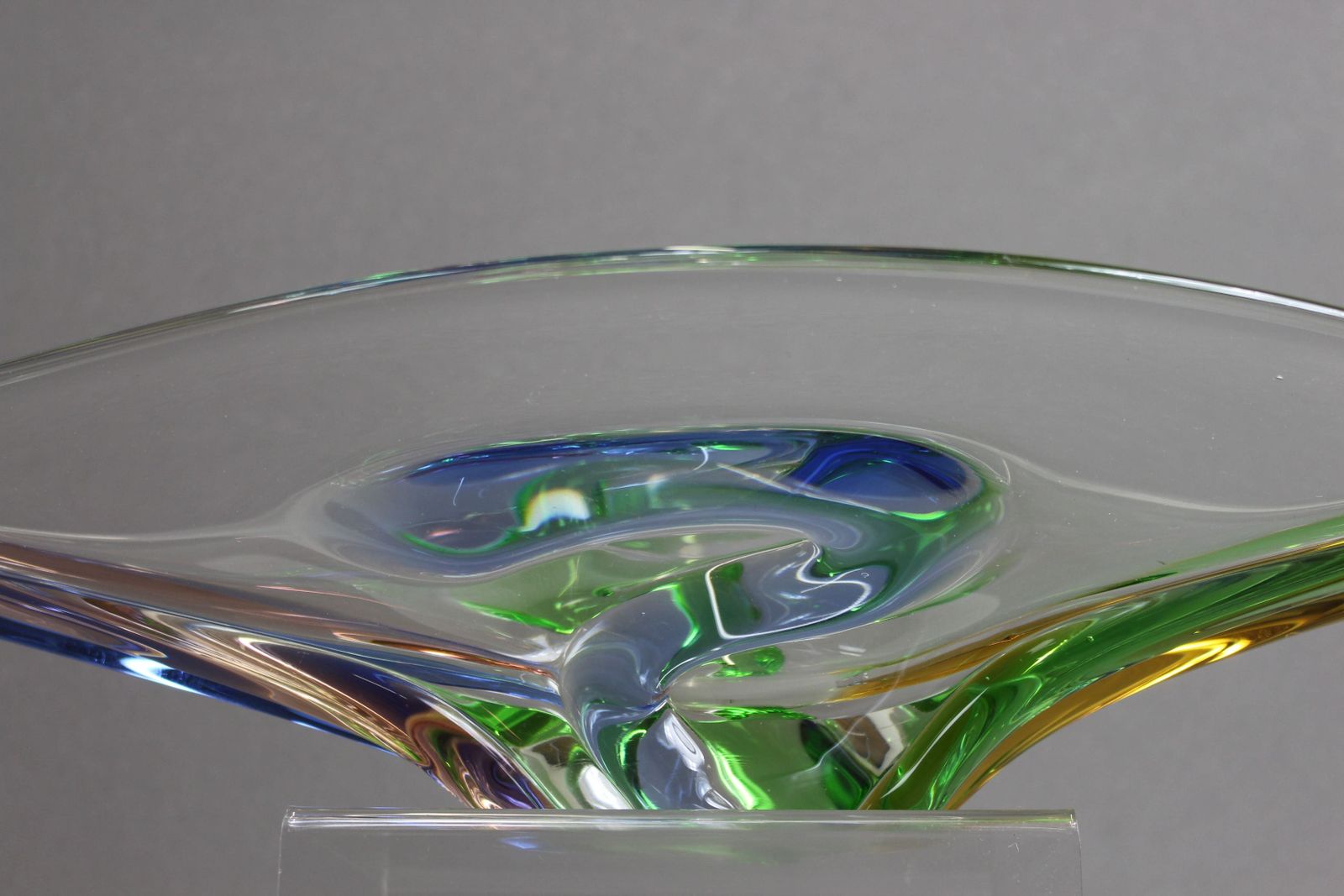 Czech Art Glass Large Rhapsody Bowl By Frantisek Zemek photo vinterior