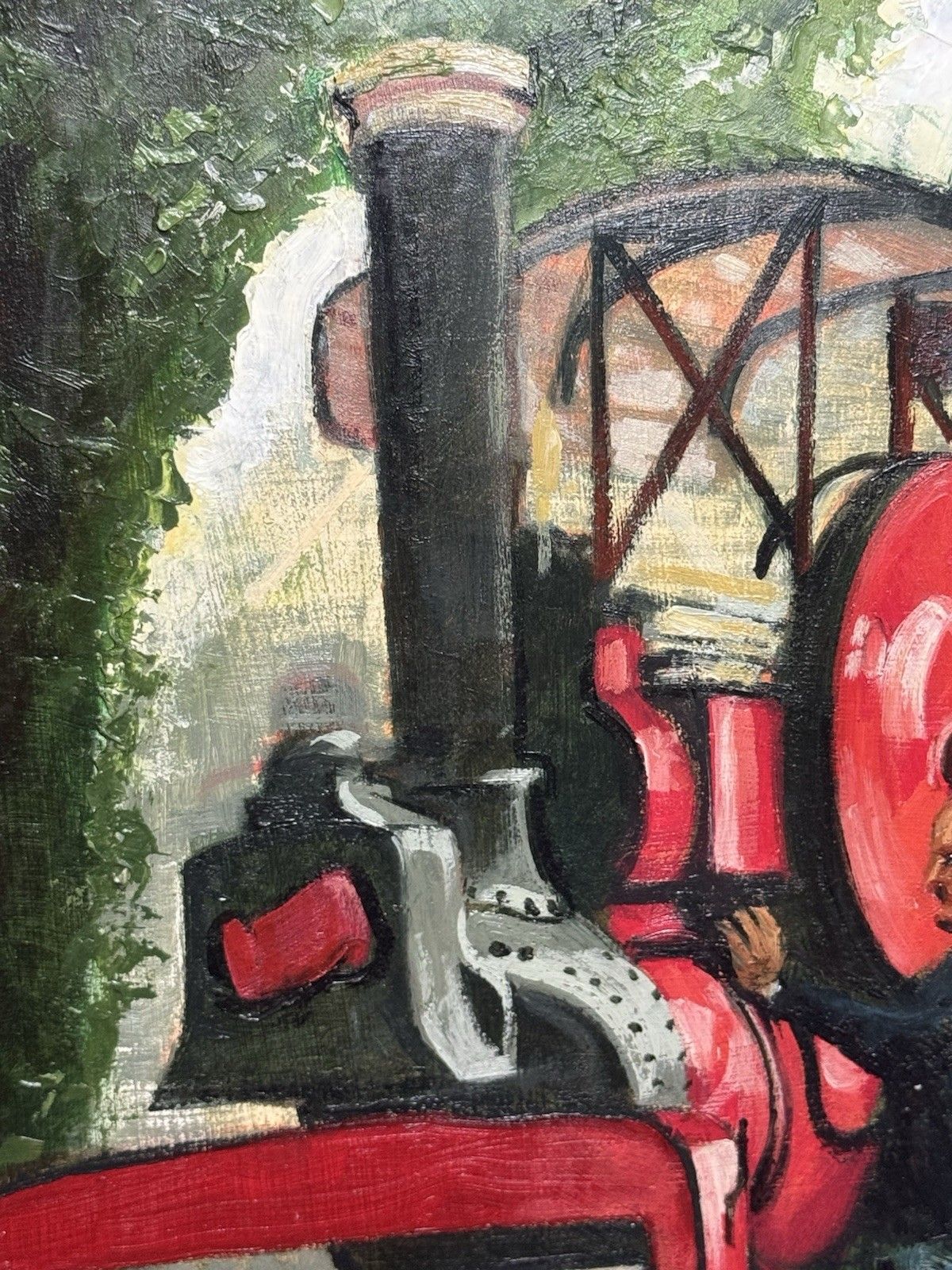 photo furniture 21stc Steam Locomotive Rally & Enthusiasts Oil Painting On Board Signed Beddow