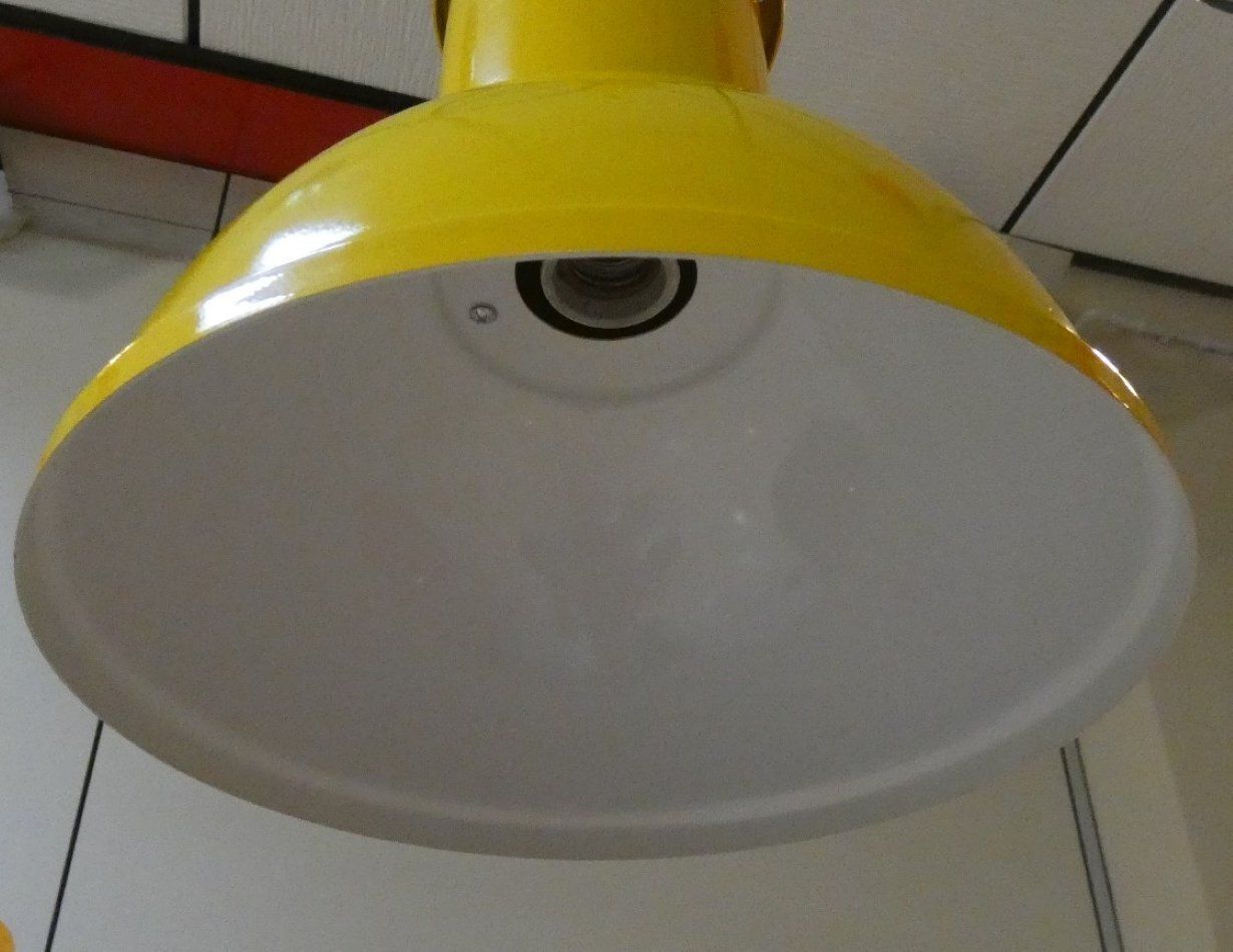 Vintage Painted Metal Pendant Lights From Fontana Arte, 1970s, Set Of 3 photo vintage