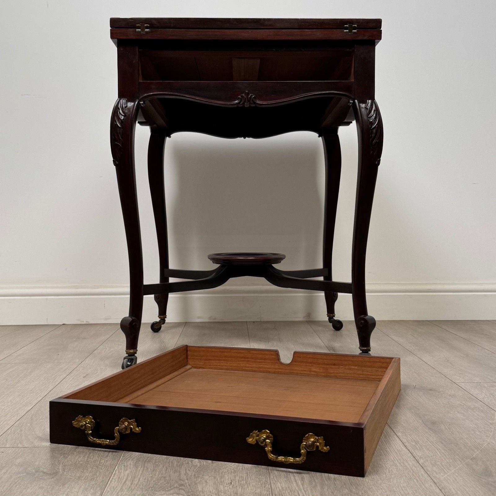 Furniture Antique 20th Century Envelope Card Table In Mahogany ( Af 5627 ) photo