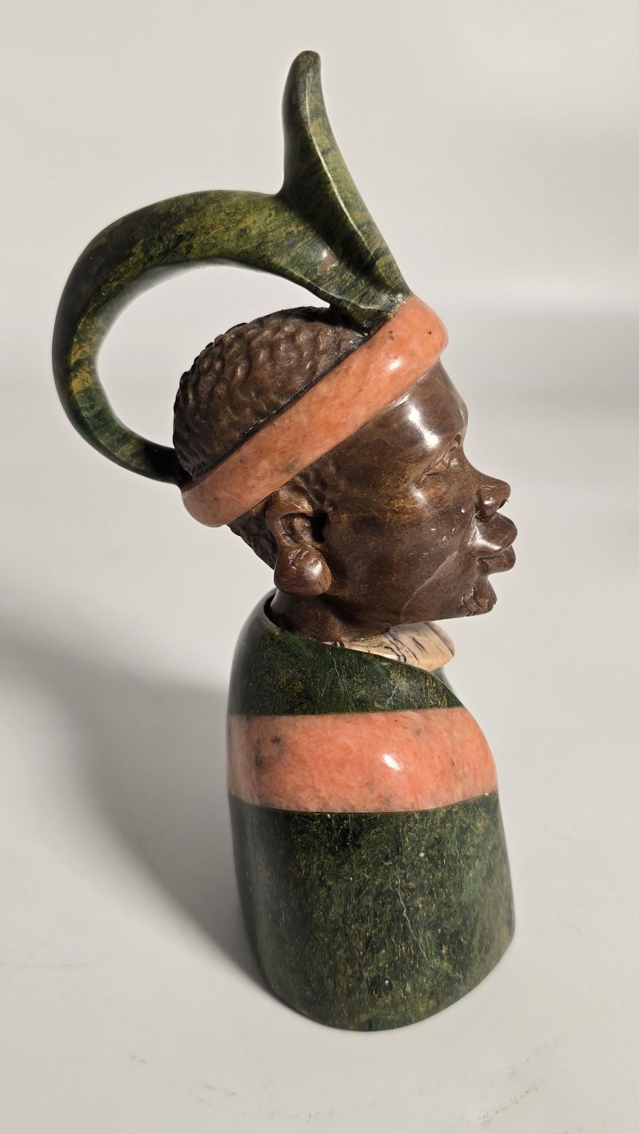 photo for sale A Set Of Three African Carved Stone Portrait Busts Circa 1930