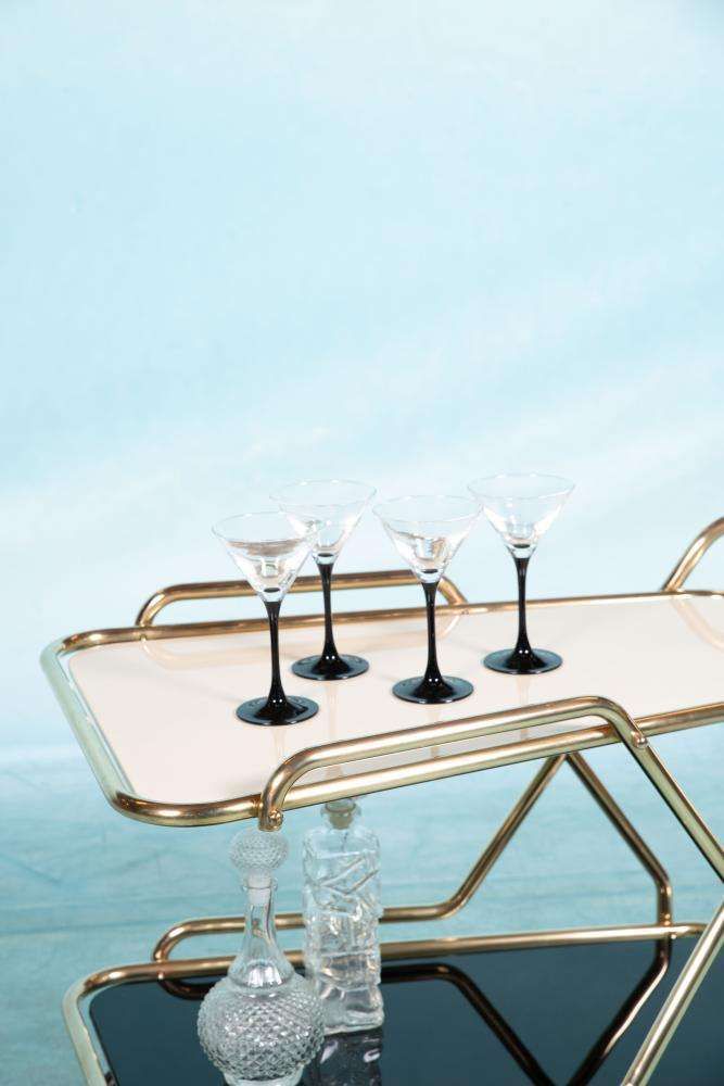 Vintage Brass 60s Serving Trolley, Midcentury Brass Bar Cart photo Furniture
