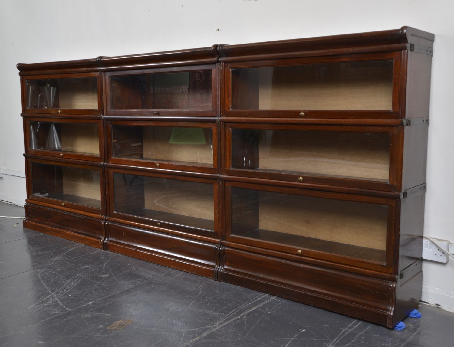 Set Of 9 Antique Mahogany Globe Wernicke Barristers Glazed Stacking Bookcase Cabinet Of Curiosities Uk photo furniture