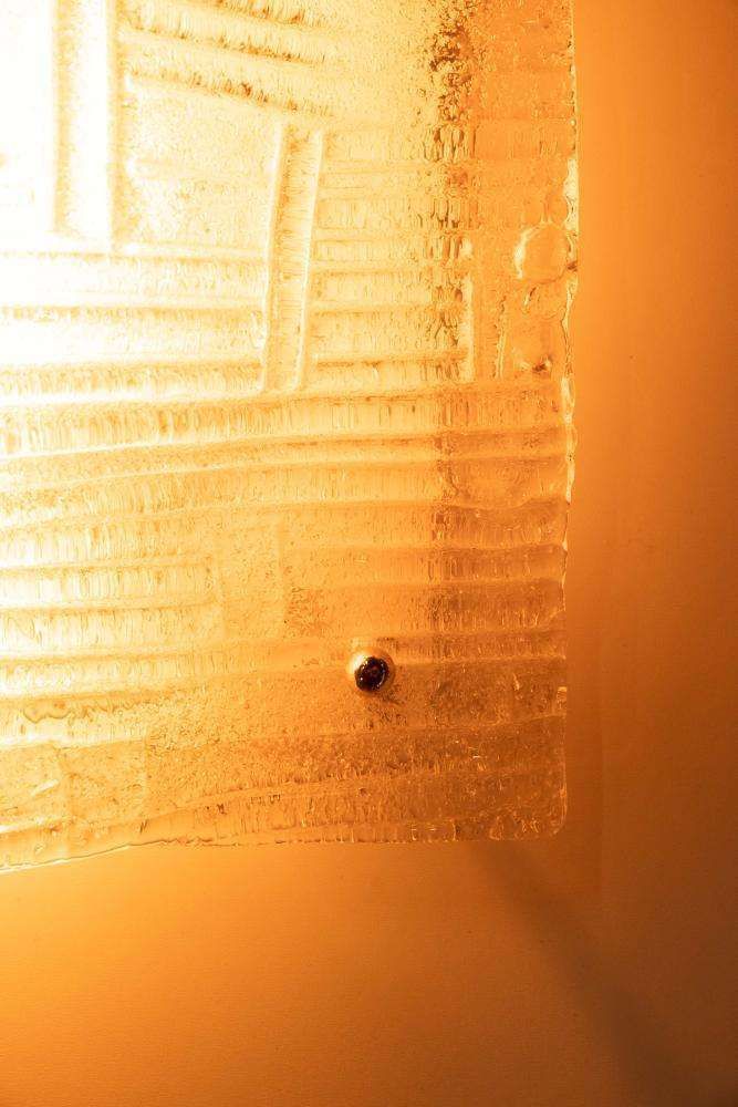 photo buy Space Age Plafondlamp Gebogen Glas, Vintage Glazen Wandlamp