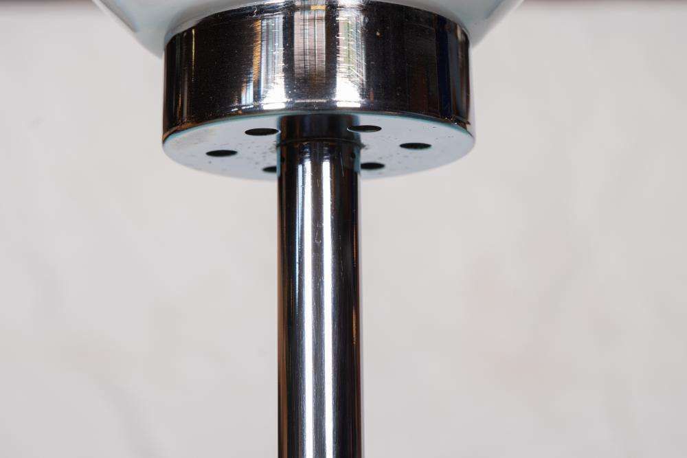 Vintage Floor Lamp Frosted Glass And Chrome, Minimalist Uplight photo 177.0