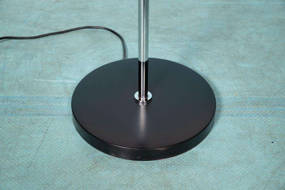 Vintage Floor Lamp Frosted Glass And Chrome, Minimalist Uplight photo vintage