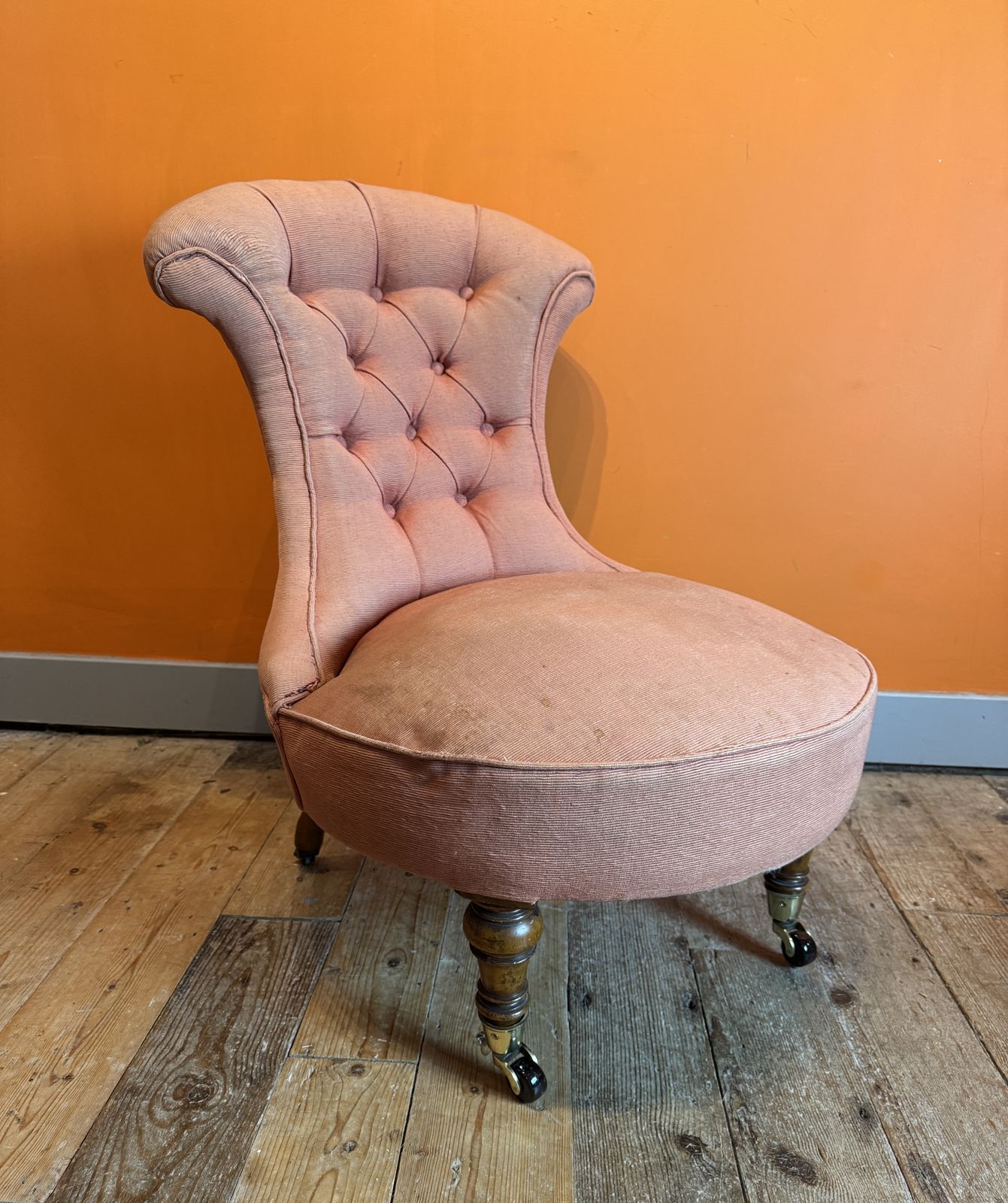 Antique Button Back Occasional Chair For Recovering photo furniture