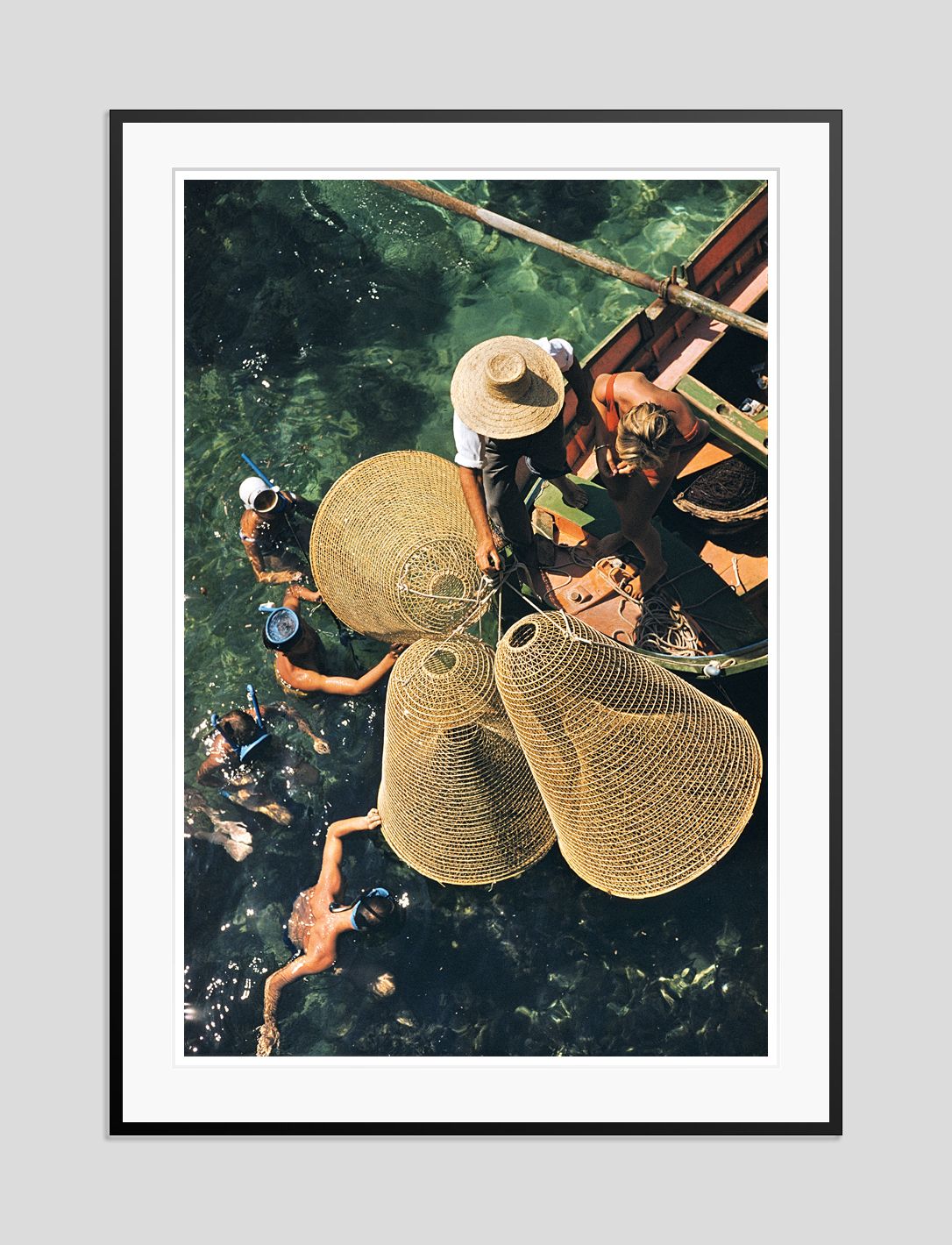 Slim Aarons 'Snorkelling In The Shallows' Archival Pigment Print Framed In Black photo furniture