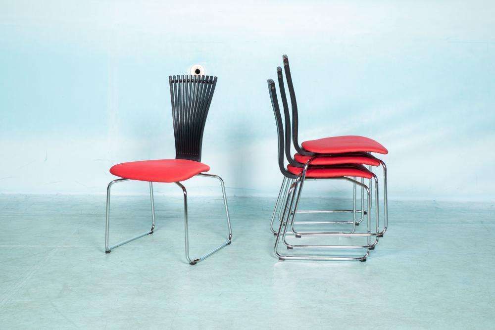 Postmodern Westnofa Totem Dining Chairs 80s Minimalist photo for sale