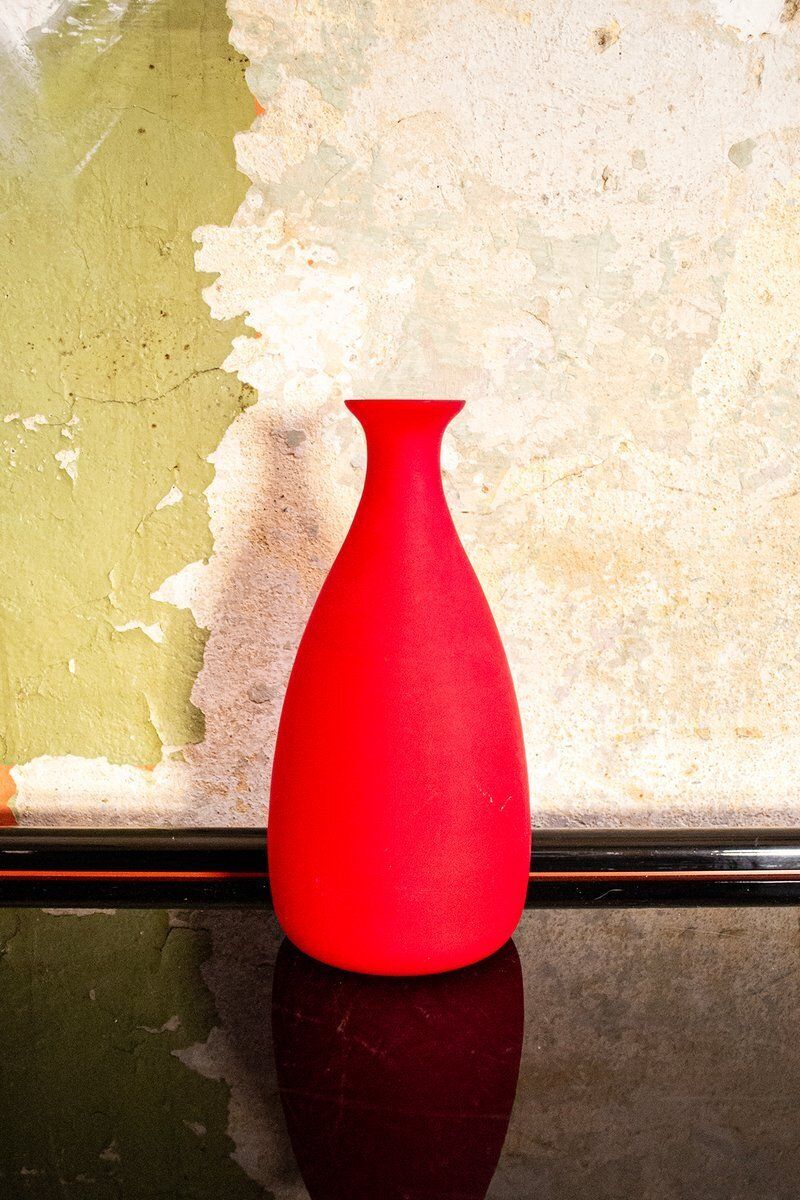 Italian Red Murano Glass Vase By Carlo Moretti, 1960s
