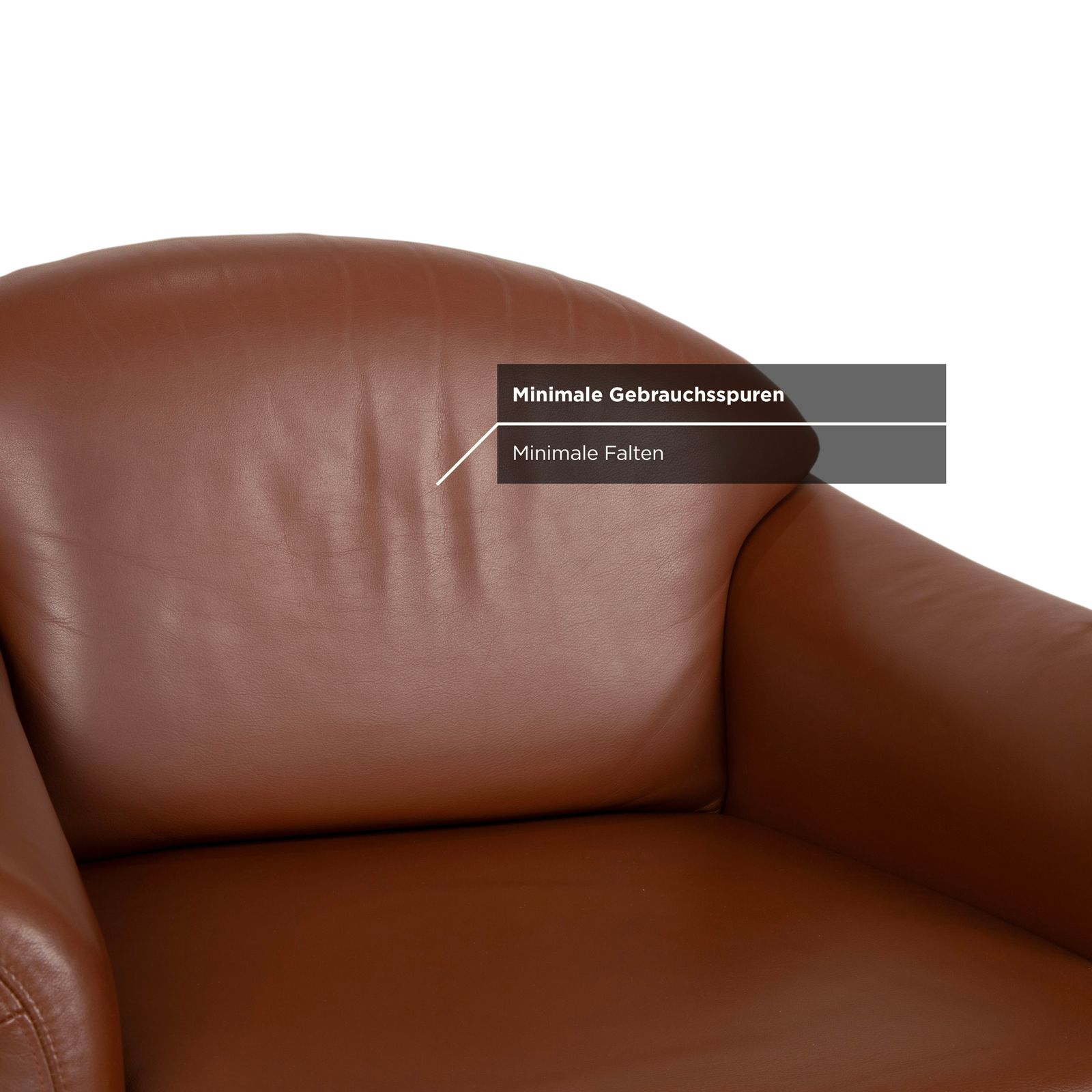 Fauteuil Walter Knoll, cuir, rouge-brun, cognac, terracotta photo vintage