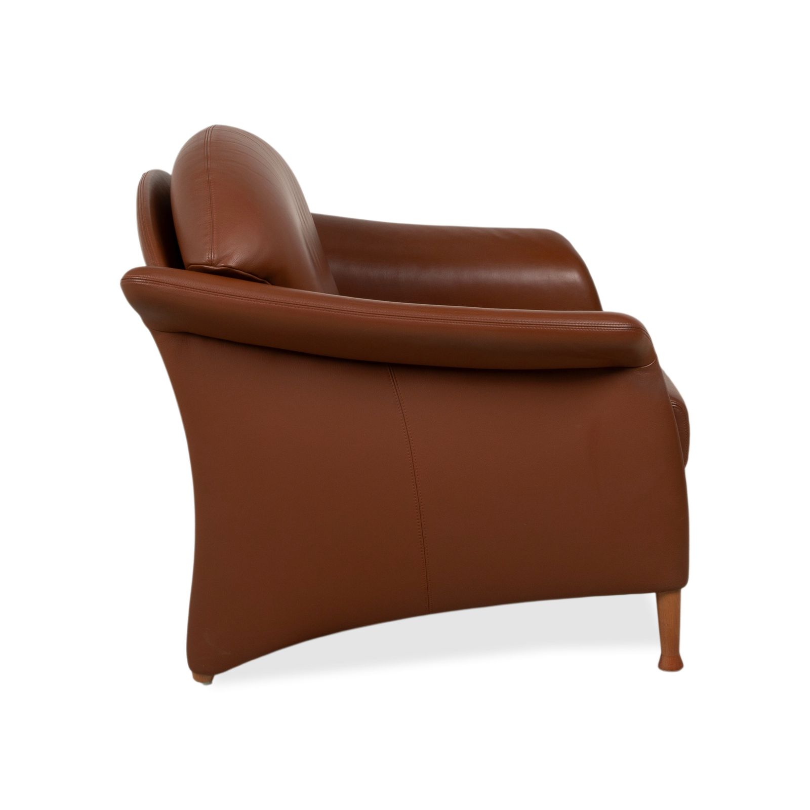 photo for sale Fauteuil Walter Knoll, cuir, rouge-brun, cognac, terracotta