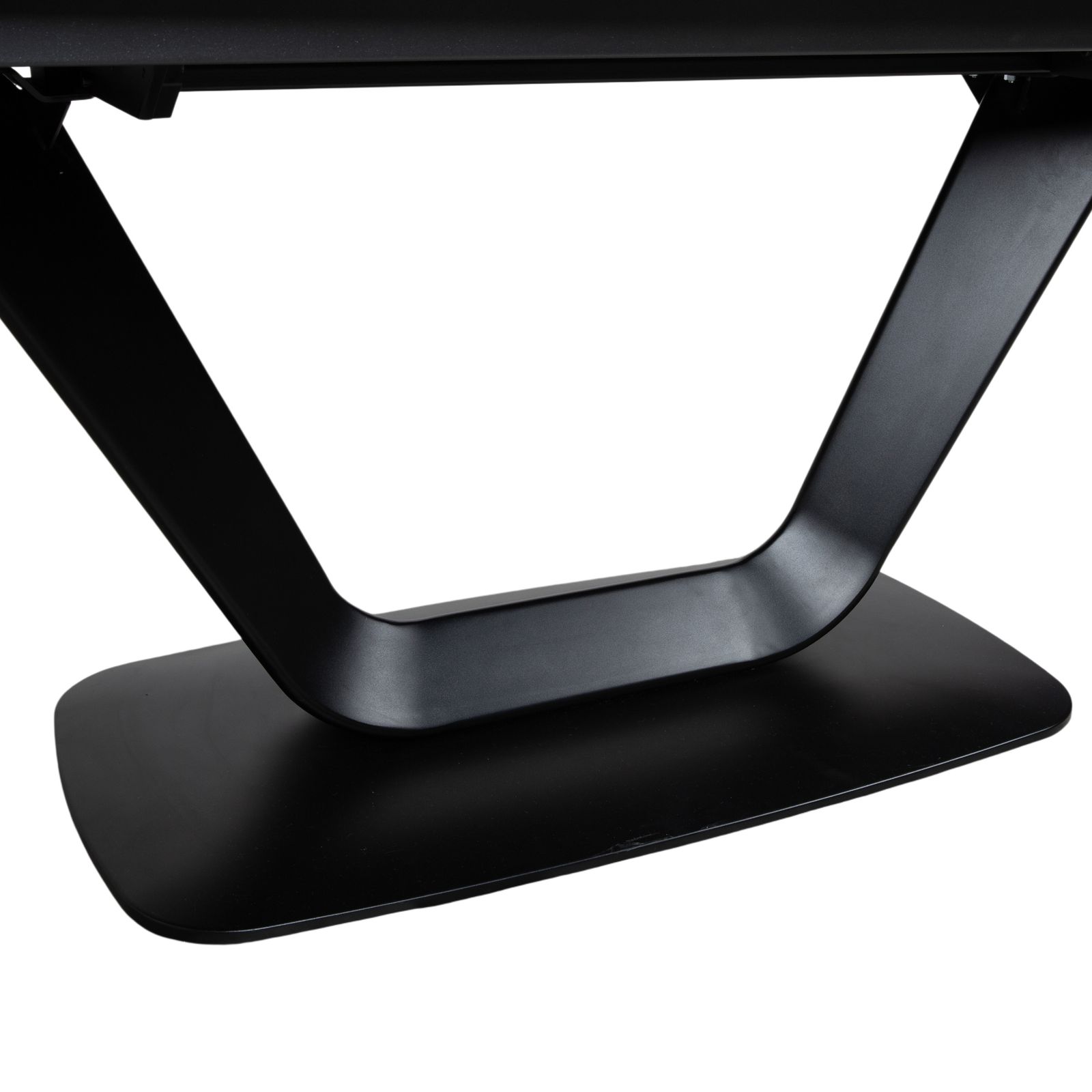 Table à manger extensible BoConcept Alicante en noir, plateau supplémentaire en grès gris foncé T076, fonction manuelle, 183 x 100 photo 2682.0