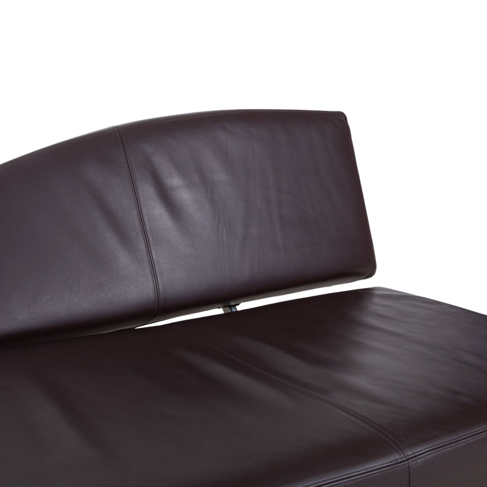 Canapé 3 places Cassina 276 Aspen en cuir brun, dossier à droite, par Jean Marie Massaud photo 5477.0