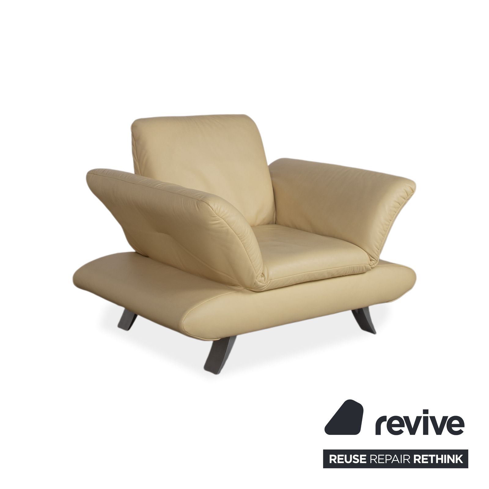 Fauteuil Koinor Rossini en cuir jaune, fonction manuelle photo Mobilier