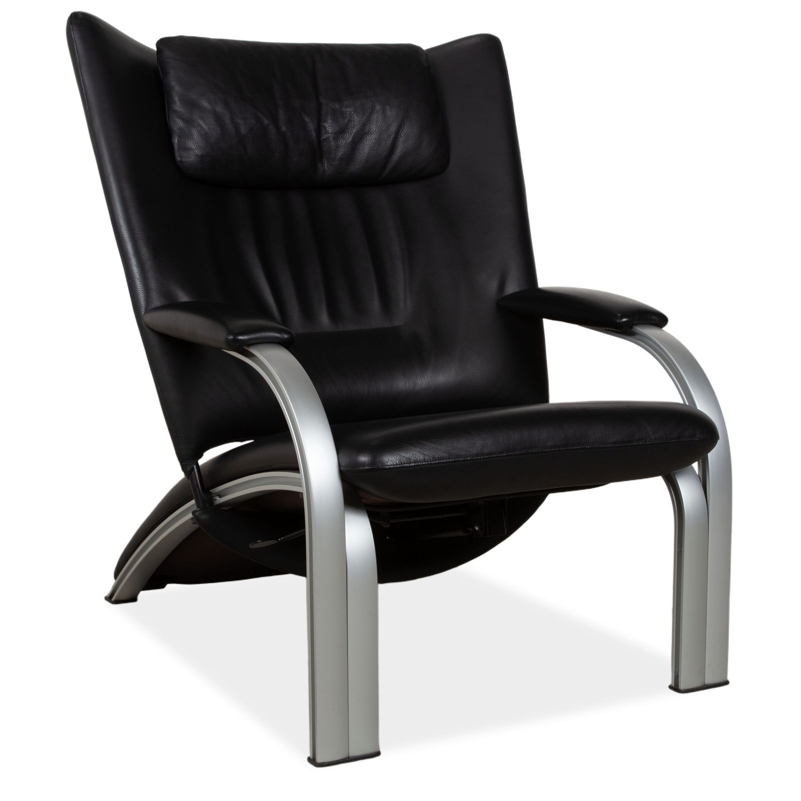 WK Wohnen Spot 698 Leren Fauteuil Zwart Manuele Functie