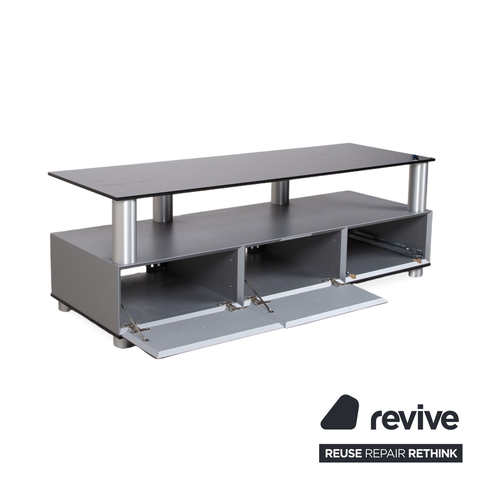 Buffet TV Spectral Glass noir photo Mobilier