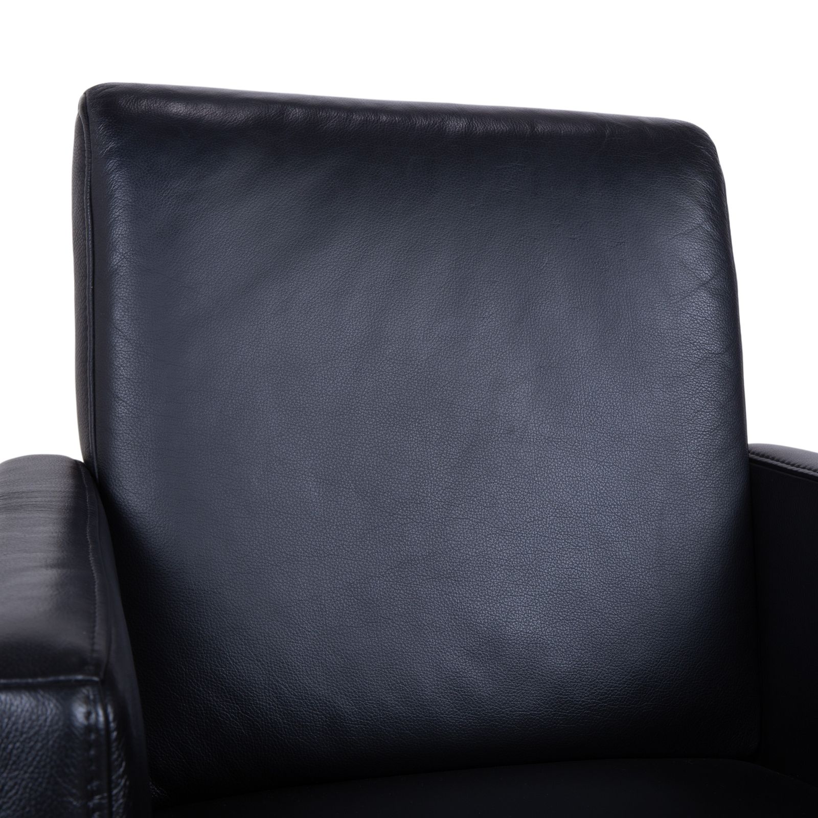 Fauteuil Himolla en cuir noir, avec roulettes photo vinterior